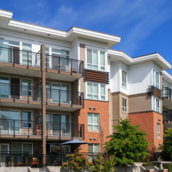 Exterior of an apartment building